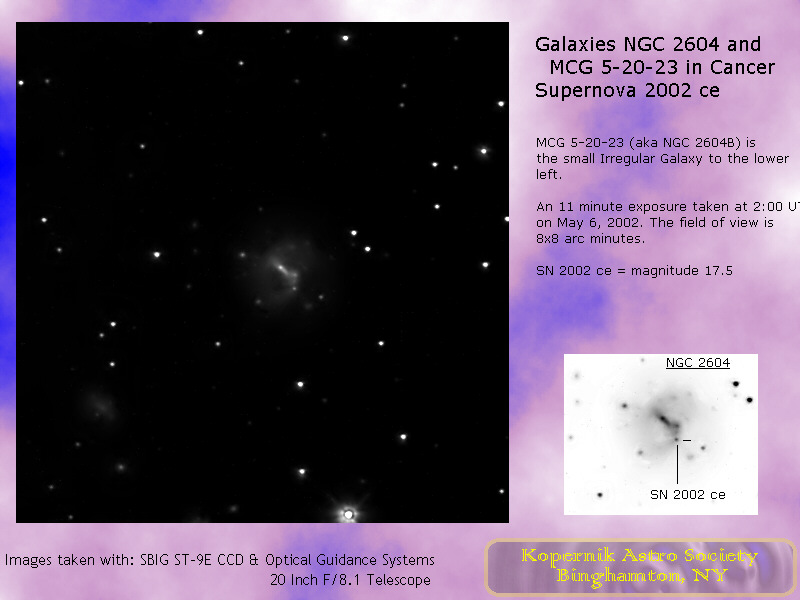 Galaxies NGC 2604, MCG 5-20-23; CCD image thru 20 inch