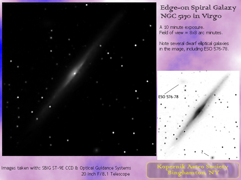 Spiral Galaxy NGC 5170; CCD image thru 20 inch